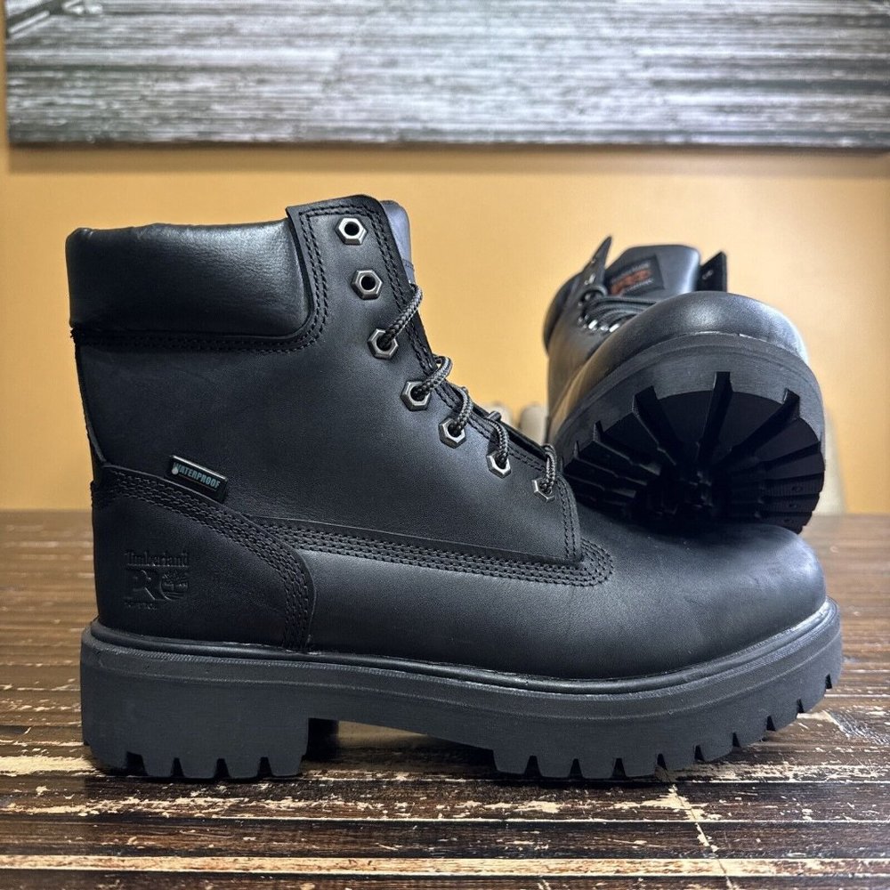 Timberland Pro 24/7 DIRECT ATTACH 6" Black Soft Toe Waterproof Boot 26036 Sz 9.5